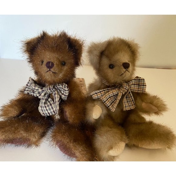 Unipak Design Two Brown Teddy Bears Stuffed  9" - Picture 6 of 12